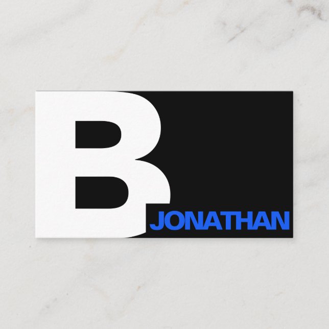 Barber Modern Bold Typografie Initial Schwarz-weiß Visitenkarte (Vorderseite)