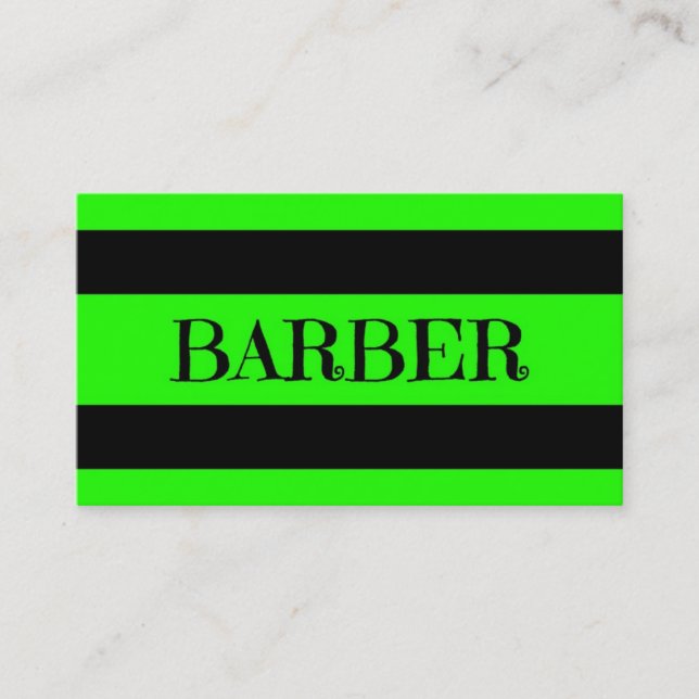 Barber Neon Green Business Card Visitenkarte (Vorderseite)