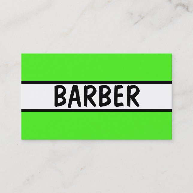 Barber Neon Green Visitenkarte (Vorderseite)