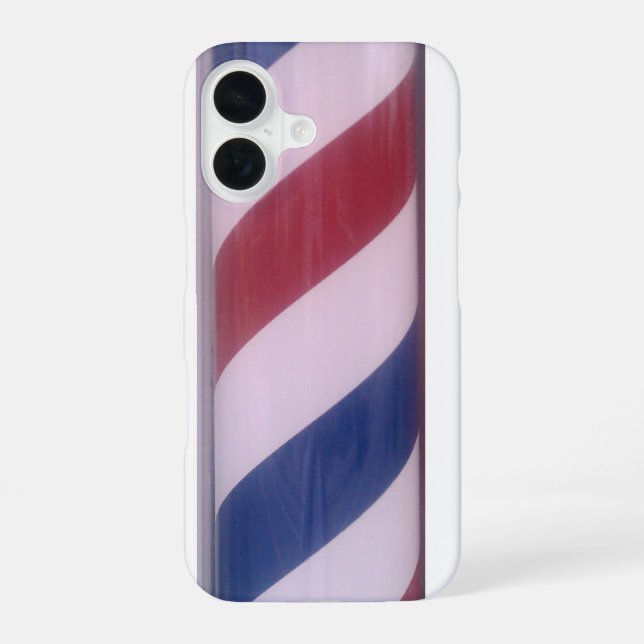 Barber-Pol-Muster iPhone 16 Hülle (Rückseite)