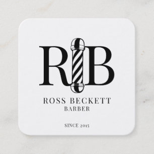Barber Pole Barber Hair Stylist Square Business C Quadratische Visitenkarte