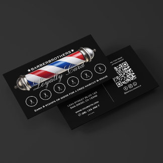 Barber Pole Classic Black Loyalty Visitenkarte