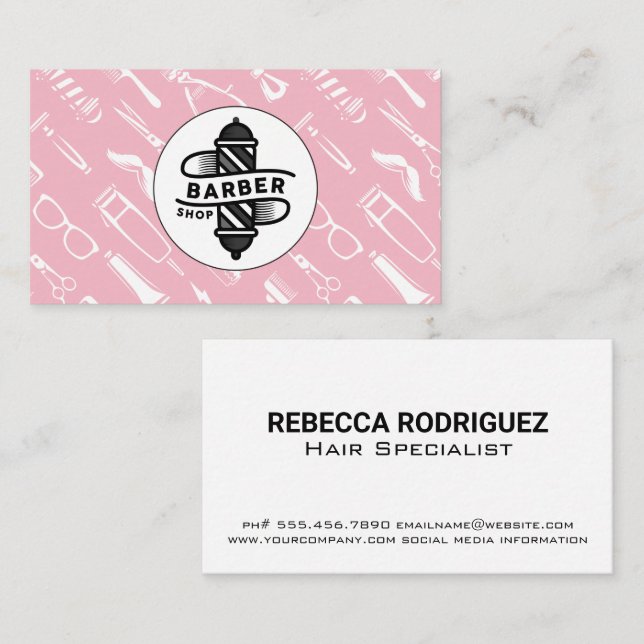 Barber Pole | Haarschneidezubehör Visitenkarte (Vorne/Hinten)