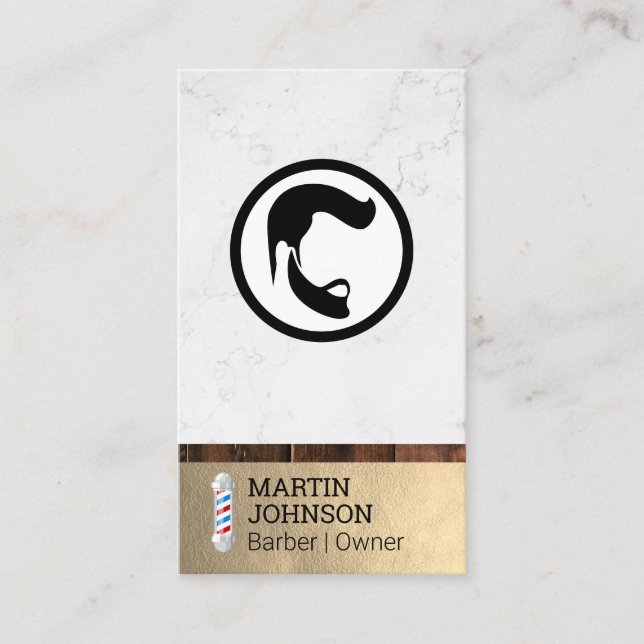 Barber Pole | Haarspezialist Visitenkarte (Vorderseite)
