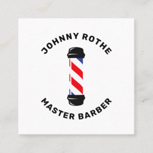 Barber Pole Hole Stylist Business Card Quadratische Visitenkarte