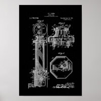 Barber Pole Poster Patent Illustrationen schwarz