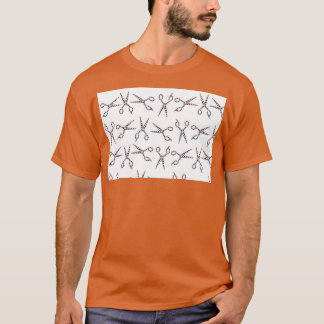 Barber Pole Scissers Muster Vintag Haircut Trend T-Shirt