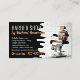 Barber Salon Dekor Retro-Sessel Vintager Stil Visitenkarte