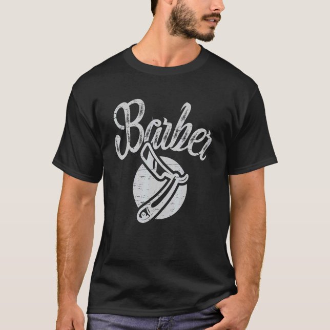 Barber Schere Barbershop Schneide Trim Bart T-Shirt (Vorderseite)