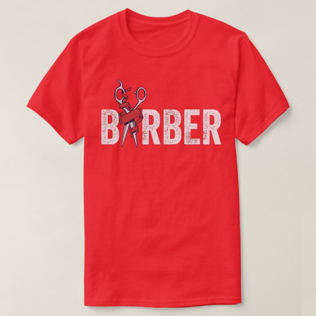 Barber Scissors Barber Barbershop Hair Dresser T-Shirt (Design vorne)