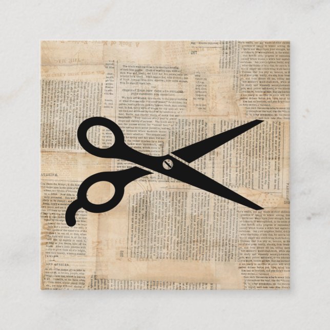 Barber Shears Vintage Textstil Art Begleitkarte (Vorderseite)