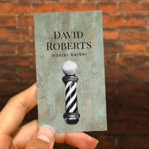 Barber Shop Barber Pole Barbershop Vintages Haar Visitenkarte