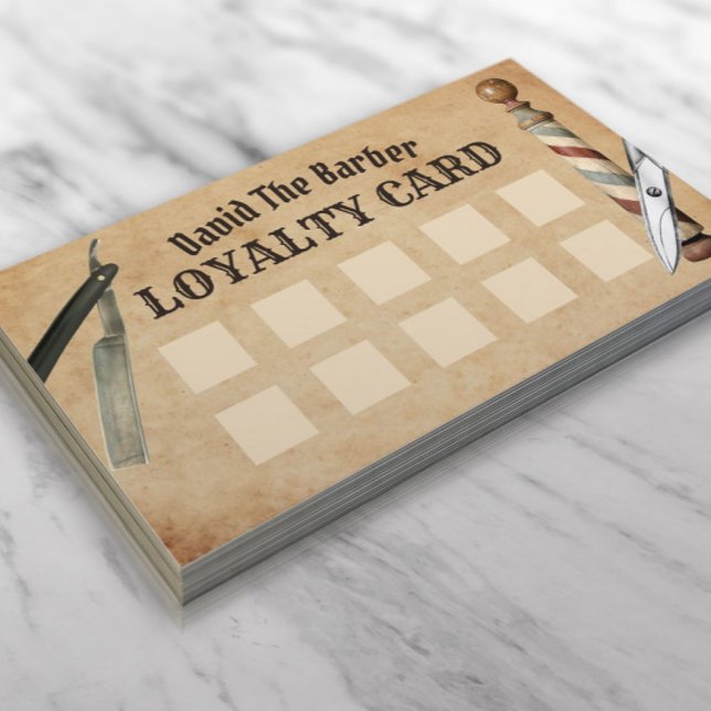 Barber Shop Barbershop Kundenloyalty Punch Treuekarte (Von Creator hochgeladen)