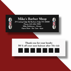 Barber Shop Budget Loyalty Prämien Business Cards Mini Visitenkarte
