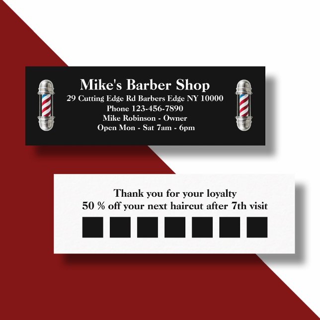 Barber Shop Budget Loyalty Prämien Business Cards Mini Visitenkarte (Von Creator hochgeladen)