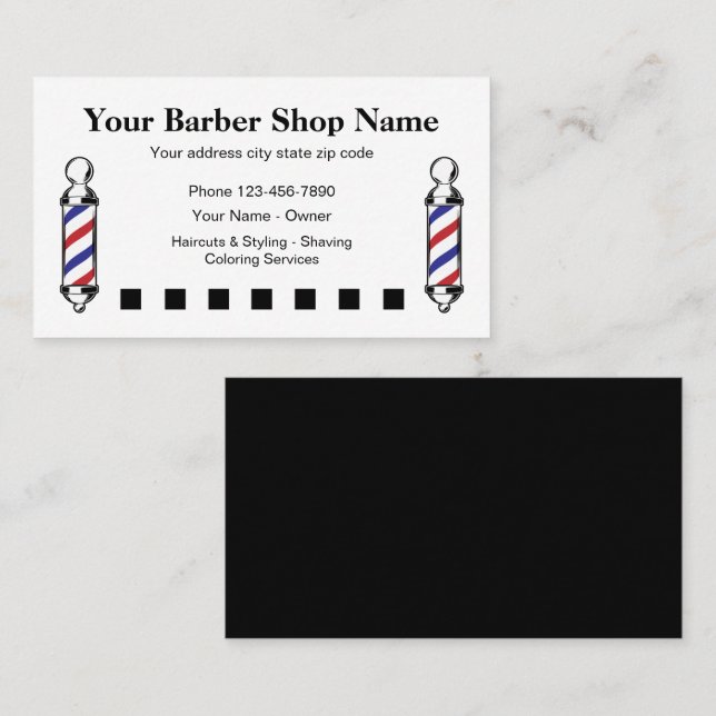 Barber Shop Einfache Kundenbelohnungen Design Treuekarte (Vorne/Hinten)