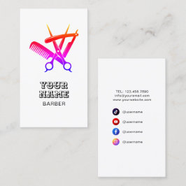Barber Shop Frisur Stylist Beruflich Barbershop Visitenkarte