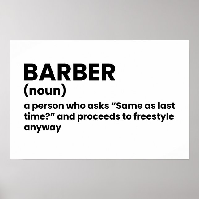 Barber Shop Funny Definition Poster (Vorne)