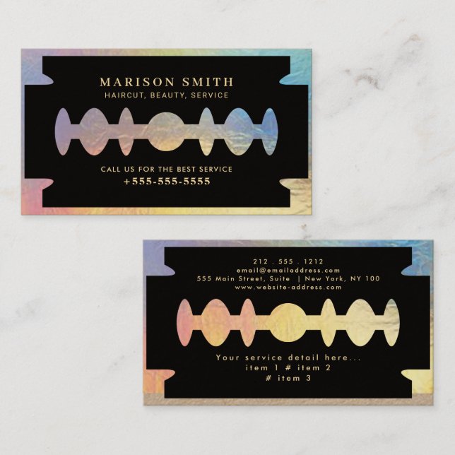 Barber Shop Hair  Visitenkarte (Vorne/Hinten)