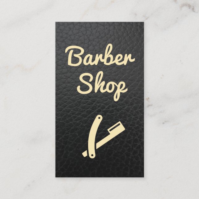 Barber Shop Leather | Shave Blade Visitenkarte (Vorderseite)