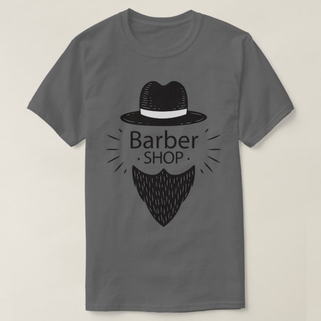 Barber Shop Long Mustache T-Shirt (Design vorne)