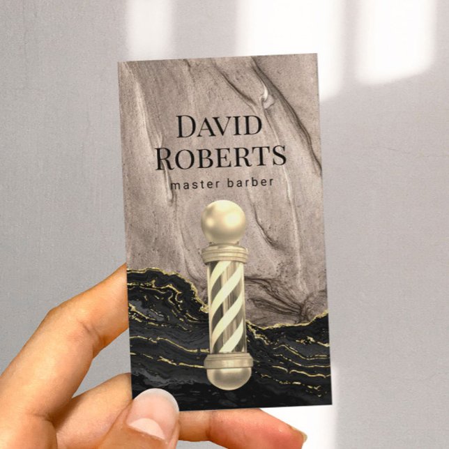 Barber Shop Moderne Bronze Barbershop Hair Stylist Visitenkarte (Von Creator hochgeladen)