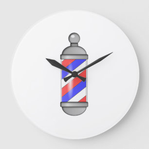 Barber Shop Pole Große Wanduhr