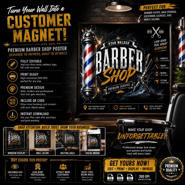 Barber Shop Poster | Friseurwerbung Design (Von Creator hochgeladen)