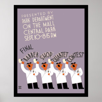 Barber Shop Quartett-Poster Poster
