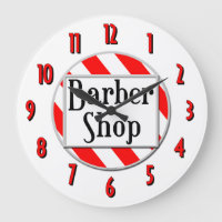 Barber Shop Red White Retuschieruhr