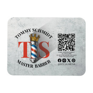 Barber Shop Royal Crown Barber Pole Friseur Salon  Magnet