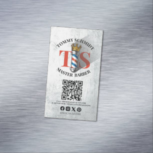 Barber Shop Royal Crown Barber Pole Friseur Salon  Magnetische Visitenkarte