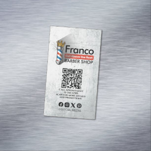 Barber Shop Royal Crown Barber Pole Friseur Salon  Magnetische Visitenkarte