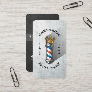 Barber Shop Royal Crown Barber Pole Friseur Salon  Visitenkarte