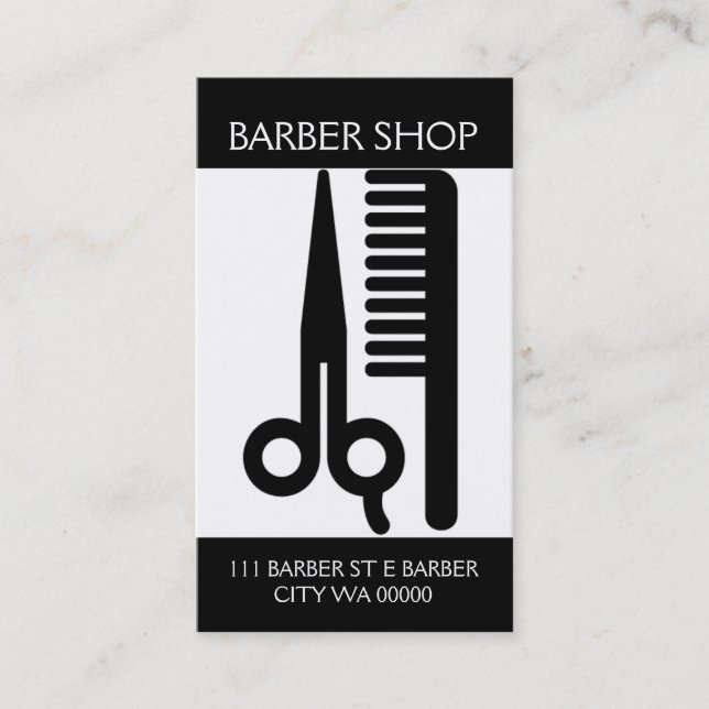 Barber Shop Salon Beauty Business Card Visitenkarte (Vorderseite)