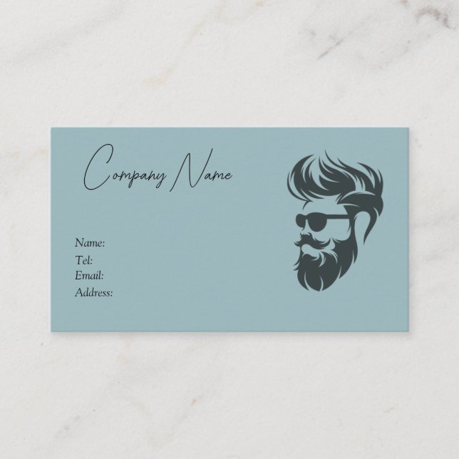Barber Shop, services, business card template. Visitenkarte (Vorderseite)