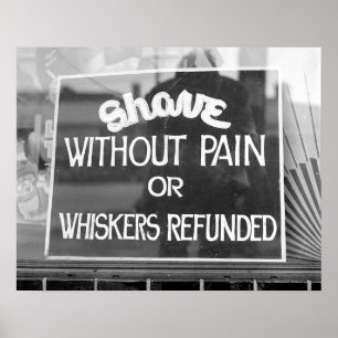 Barber Shop Sign, 1942. Vintage Photo Poster