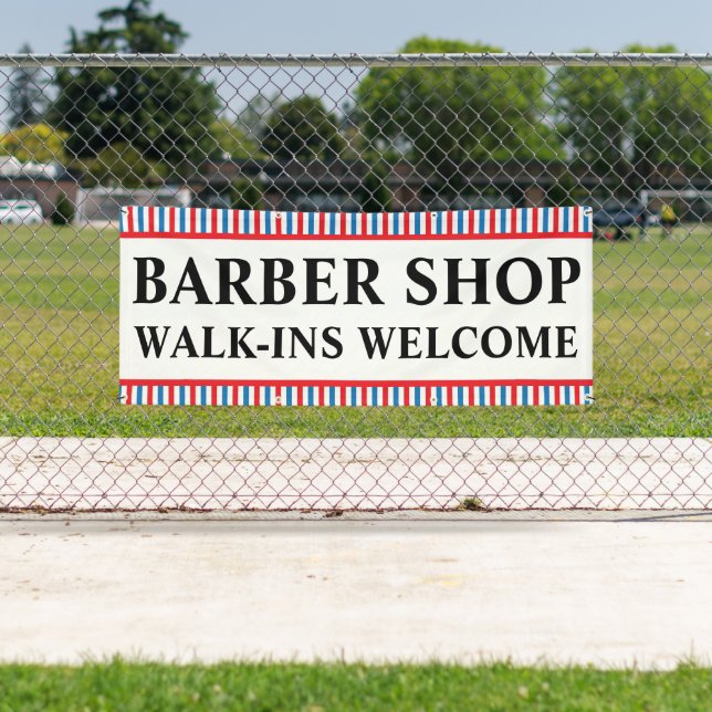 Barber Shop Walk Ins Willkommen Business Advert Banner (Insitu)