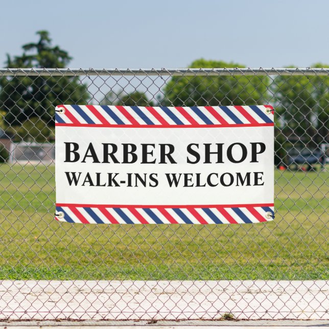 Barber Shop Walk Ins Willkommen Business Advert Banner (Insitu)