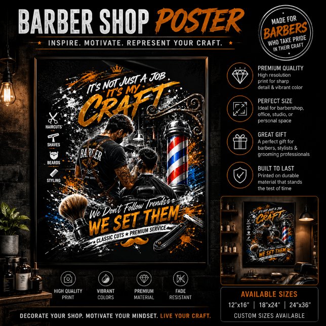 Barber Shop Wandkunstposter Poster (Von Creator hochgeladen)
