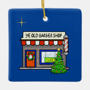 Barber Shop Weihnachtsdekoration Keramikornament