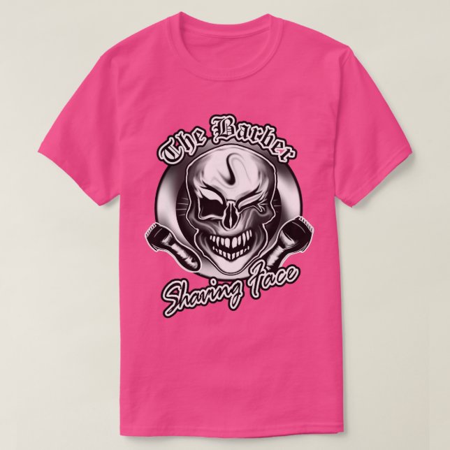 Barber Skull 3 Shave Face T-Shirt (Design vorne)