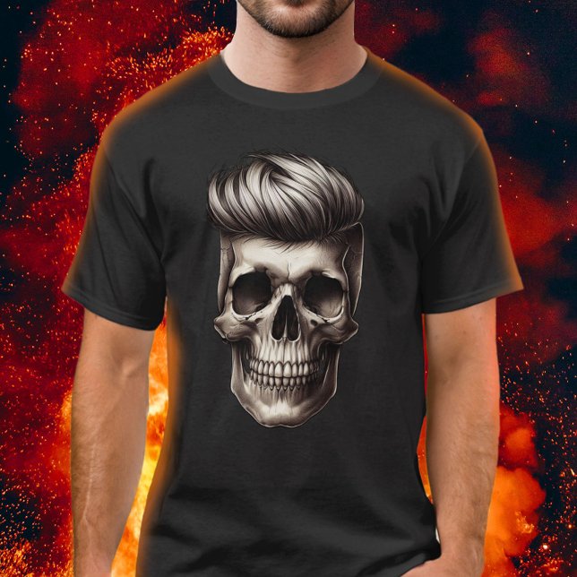 Barber Skull Fashion Man Haair Stil Friseur Friseu T-Shirt (Von Creator hochgeladen)