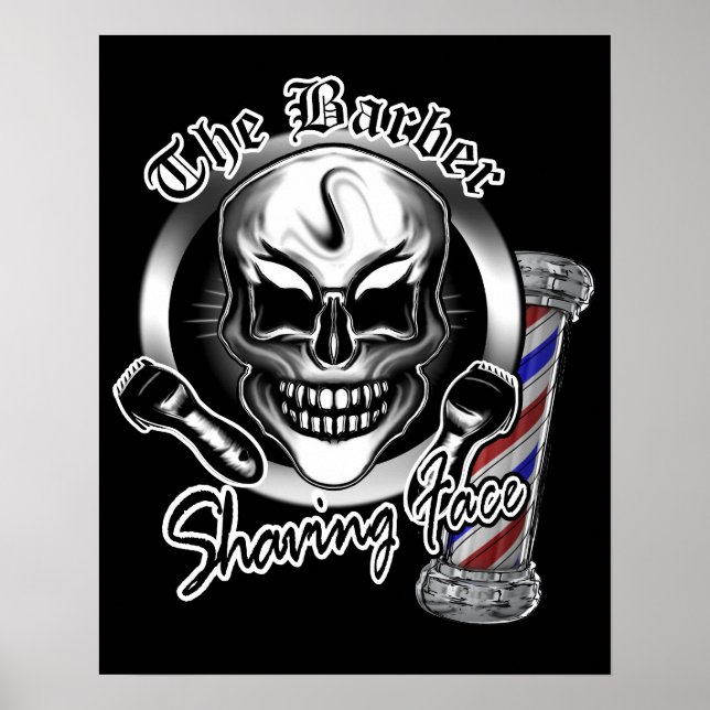 Barber Skull Poster (Vorne)