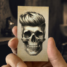 Barber Skull Vintag Hair Stylist Barbershop