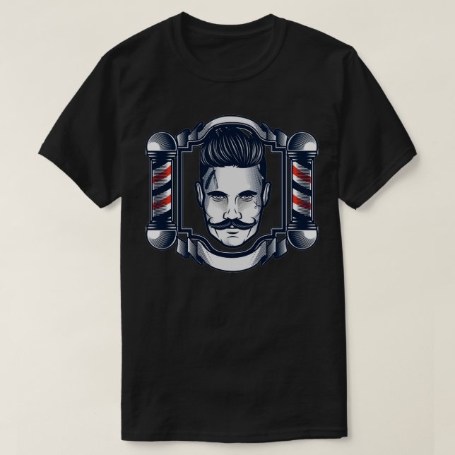 Barber und Barbershop T-Shirt (Design vorne)