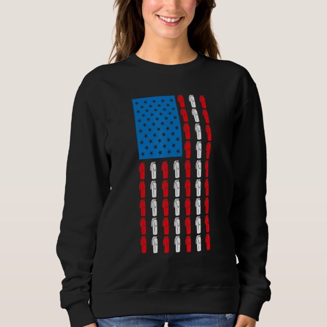 Barber US Flag Cool Design Hairdresser Barbershop  Sweatshirt (Vorderseite)