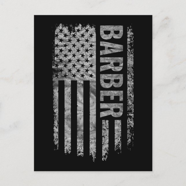 Barber USA Flag abgenutztes Design Postkarte (Vorderseite)