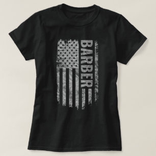 Barber USA Flag abgenutztes Design T-Shirt