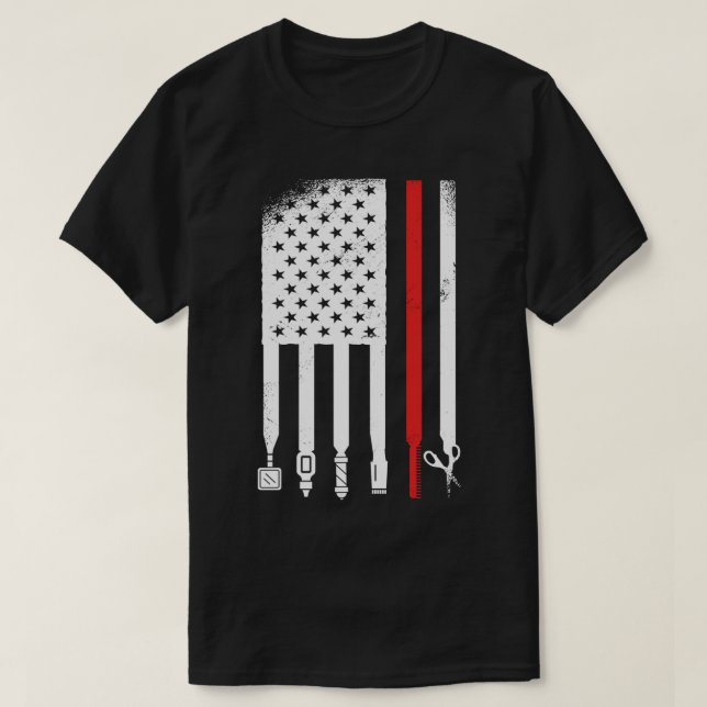 Barber USA Grunge Flag T-Shirt (Design vorne)
